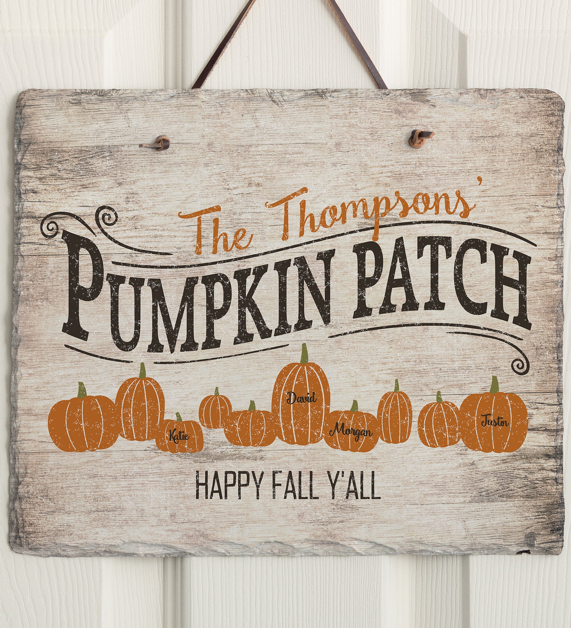 Family Pumpkin Patch Personalized Slate Plaque